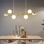 6 8 Light 3Step Dimming Glass Ball Led Long Dining Room Chandelier