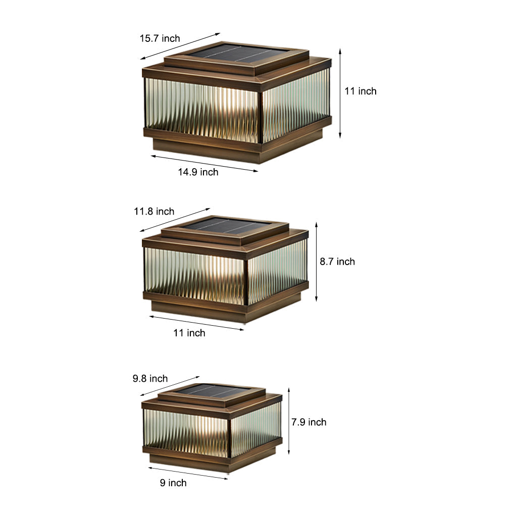 Square Modern Solar Fence Post Light Ha091706