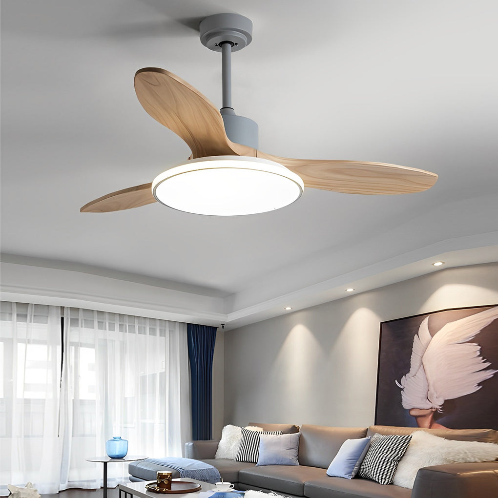 Wood Mute Led Nordic Ceiling Fans Ha079314