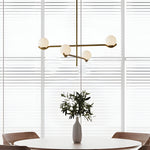 Modern Linear Glass Ball Pendant Light With 3 4 6 Light Black Gold