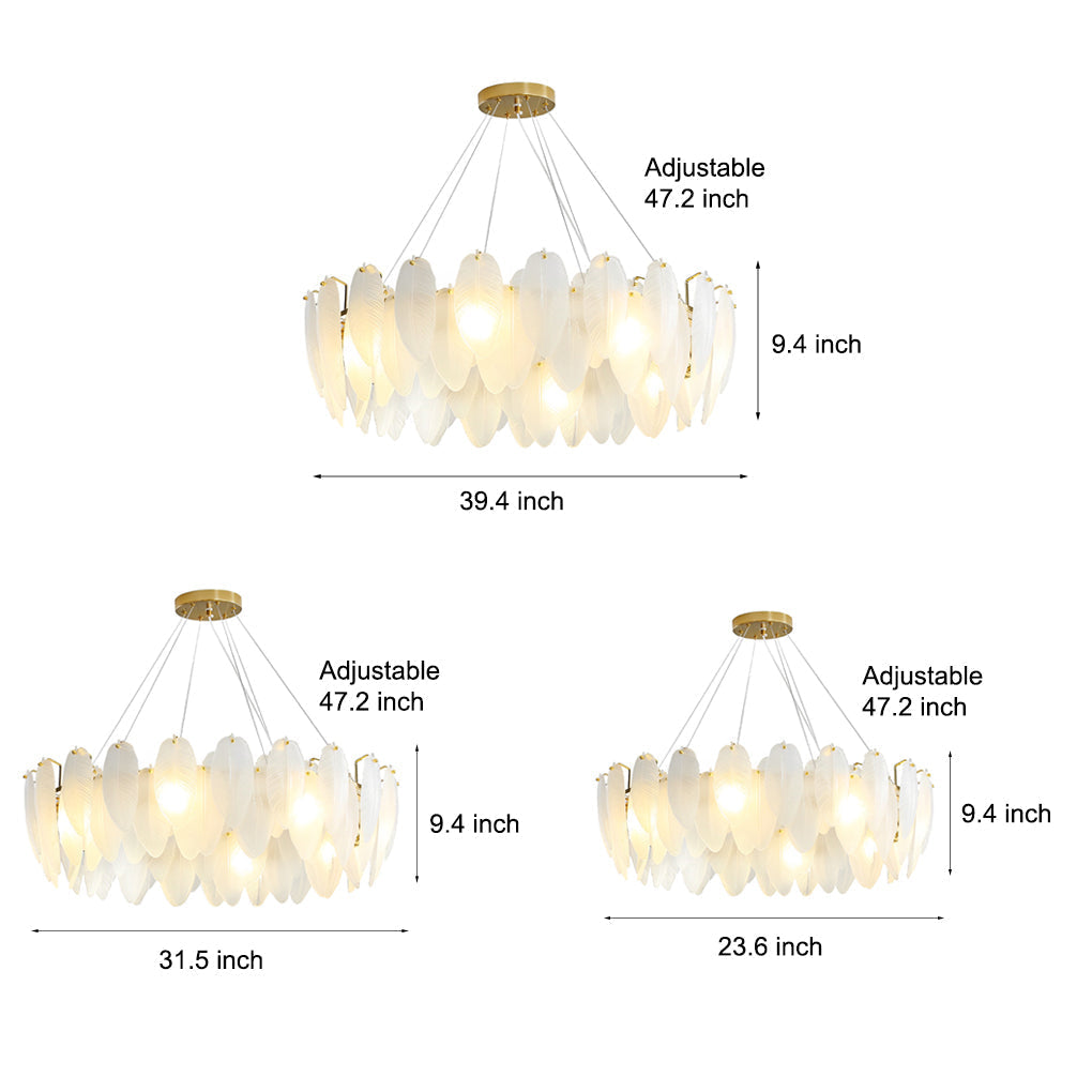Glass Feathers Dining Room Light Ha098702