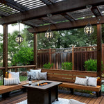 European Style Retro Pendant Aluminum Glass Hanging Ball Outdoor Ceiling Light