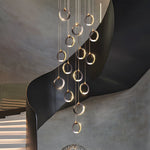 Led Ring Clusters Rotating Staircase Chandelier
