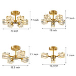 3 4 5 6 Light 180 Adjustable Crystal Shades Ceiling Light Fixture