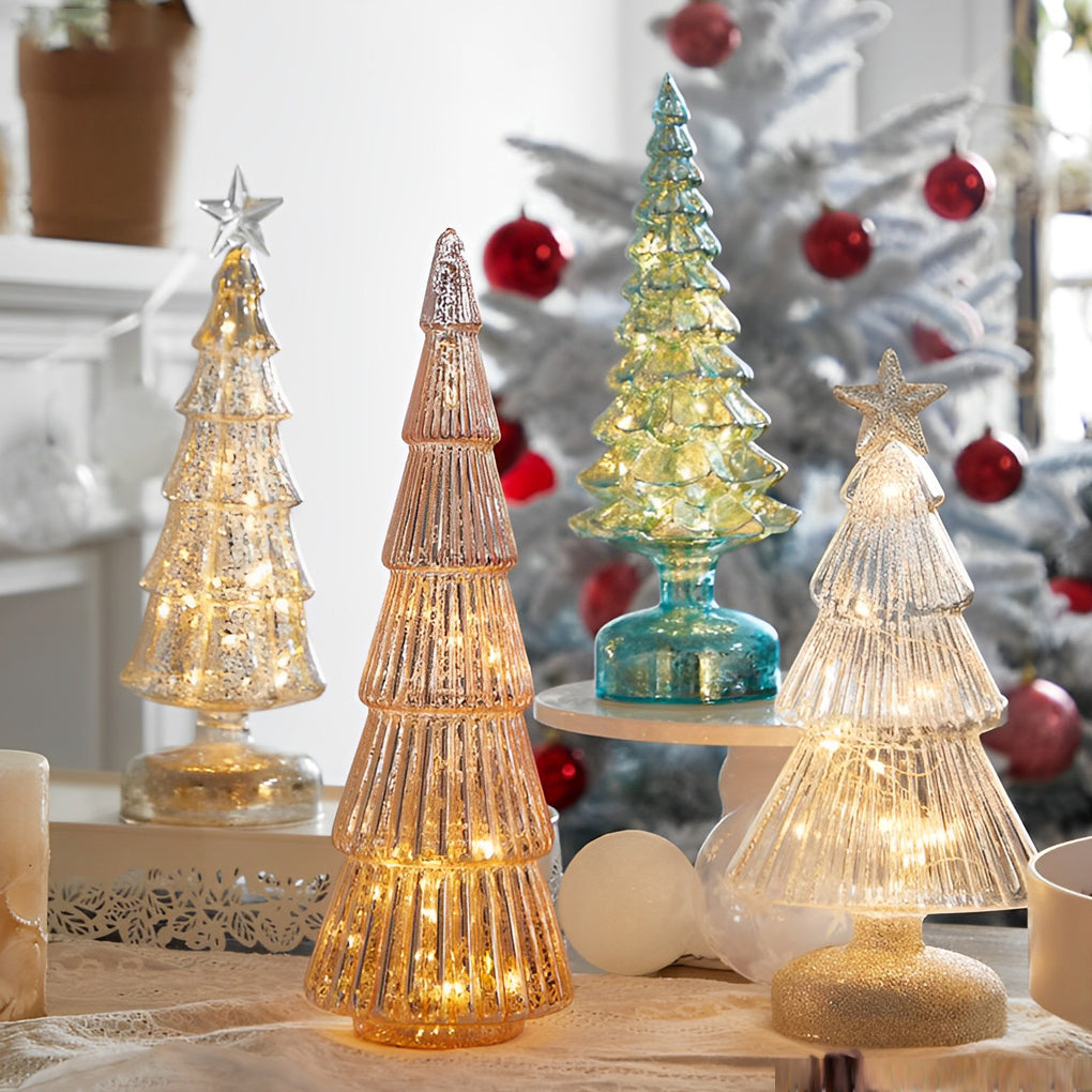Tower Glass Table Lamp with LED Warm Glow for Modern Interiors