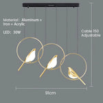 Whimsical Birds Round Pendant Light
