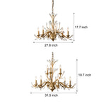 6 9 Light Brass Branch Candle Vintage Chandelier With Crystal Accents