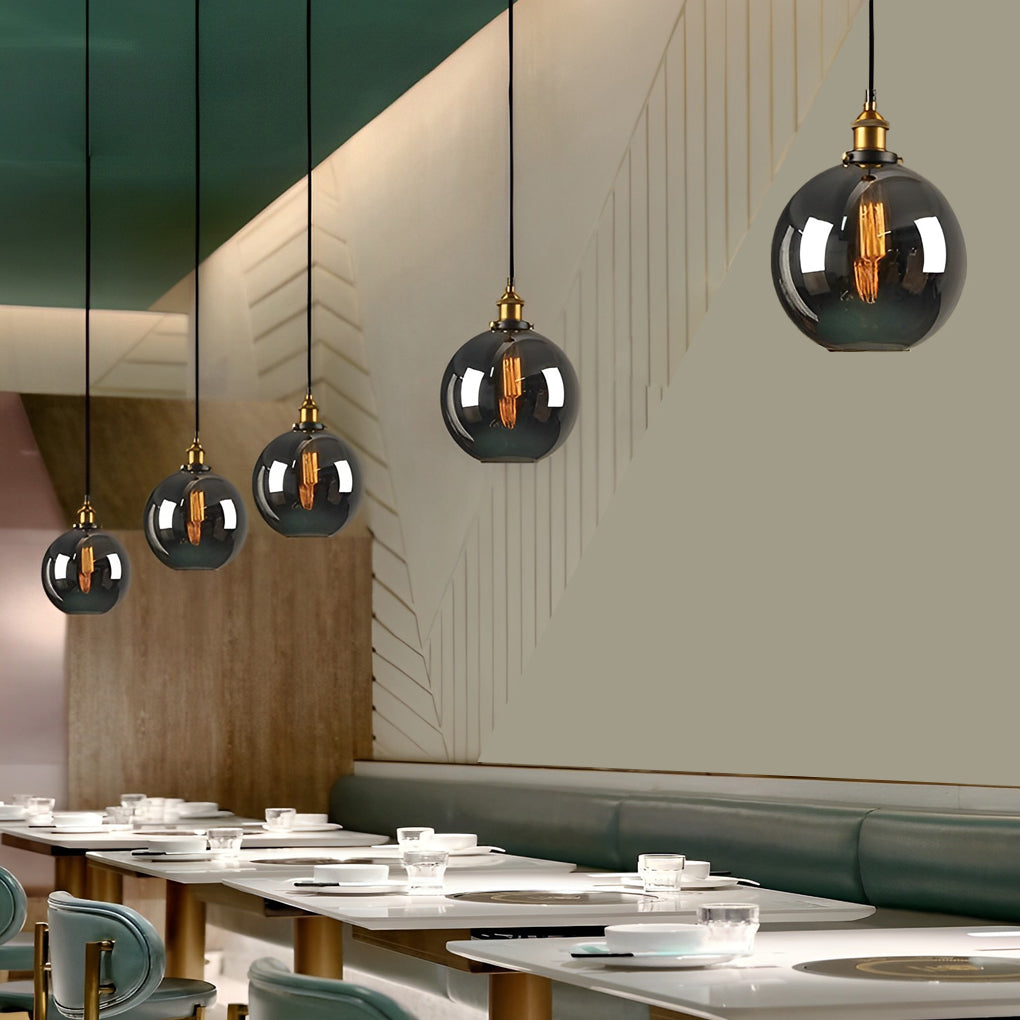 Smoke Gray Industrial Pendant Lamp Ha077613