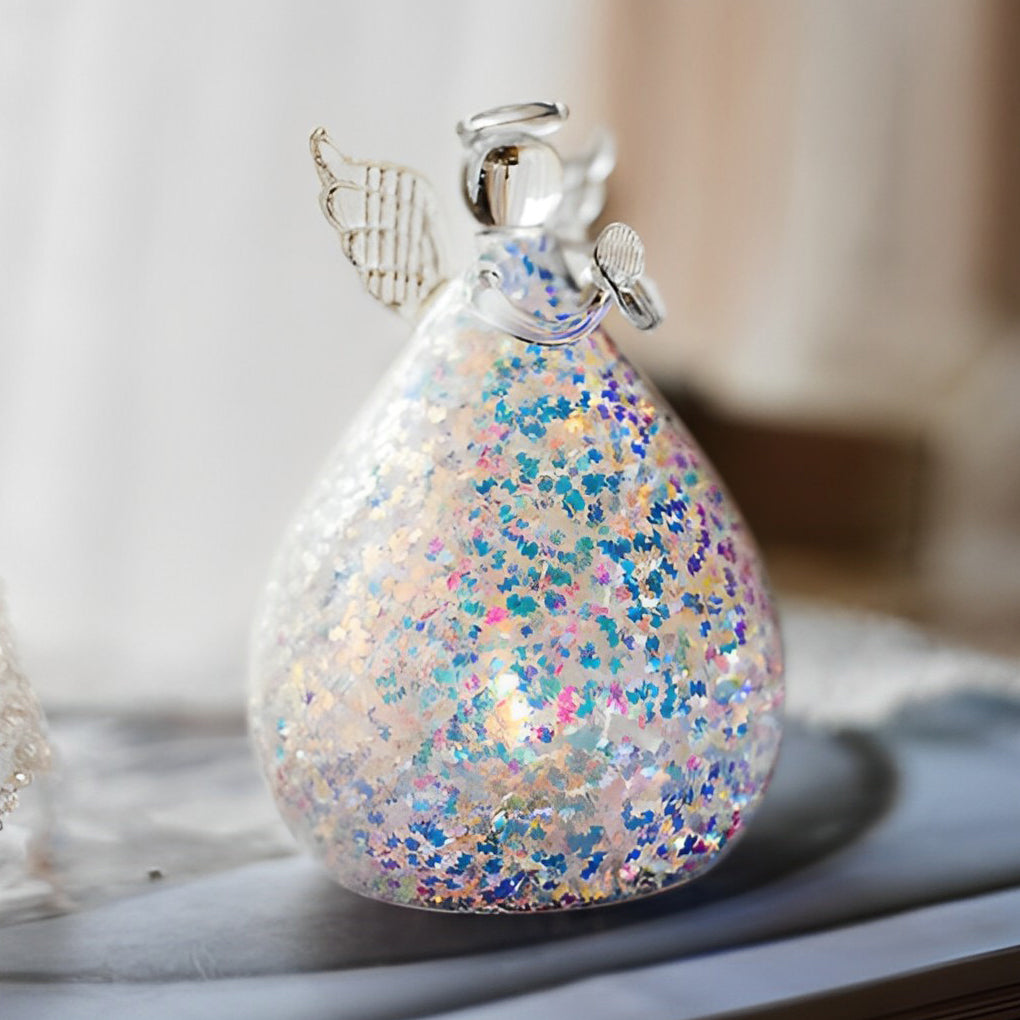 Lumière Céleste Glass Angel LED Table Lamp – Ethereal Night Light for Modern Interiors
