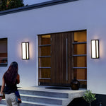 Modern Black Outdoor Wall Sconce with Motion Sensor and LED Illumination