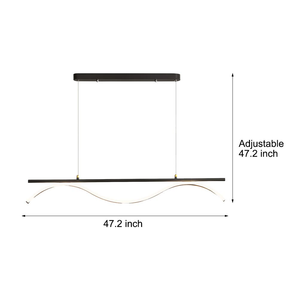 Linear Wave Design Led 1 Light Island Light 47 L