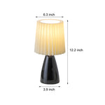 12 Inch Pleated Shade Glass Dimmable Table Lamp