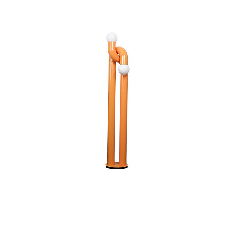 Loopi Modern Arc Floor Lamp with Twin Globe Shades