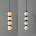 Orbique Alabaster Pendant Light – Modern Vertical LED Chandelier