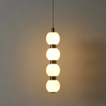 Orbique Alabaster Pendant Light – Modern Vertical LED Chandelier