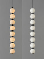 Orbique Alabaster Pendant Light – Modern Vertical LED Chandelier