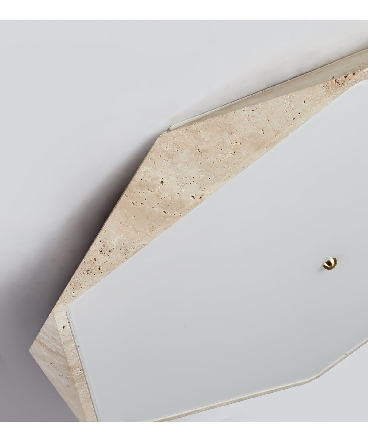 Lunarc Stone Flush Mount Ceiling Light in Yellow Travertine