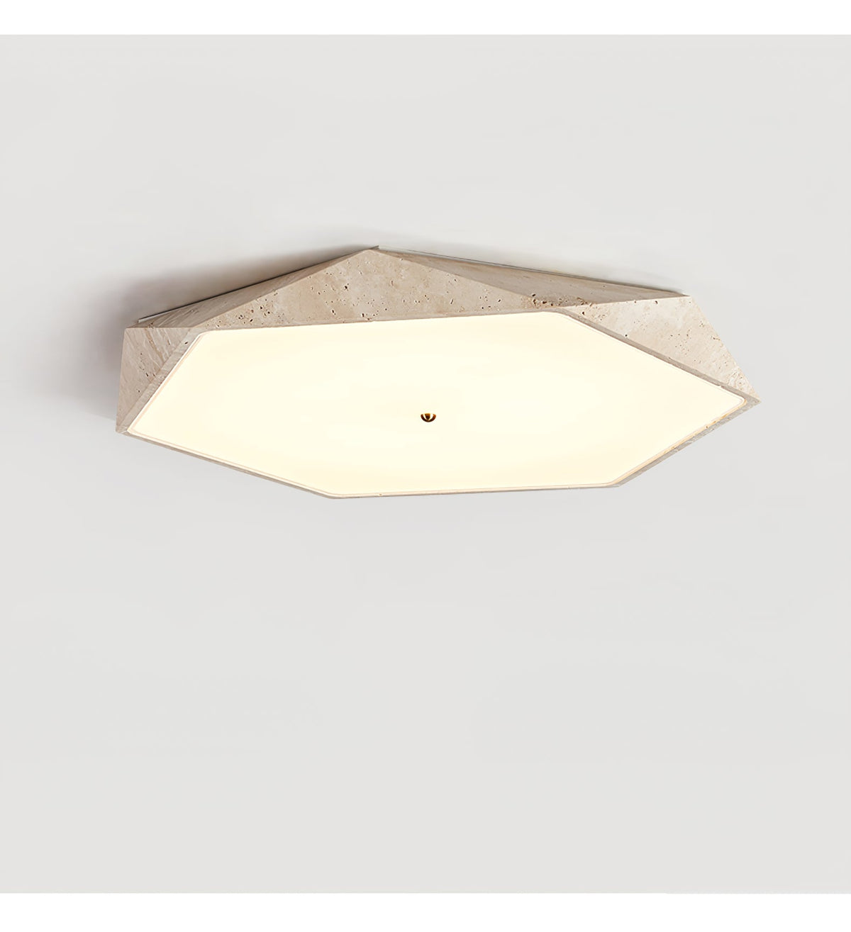 Lunarc Stone Flush Mount Ceiling Light in Yellow Travertine