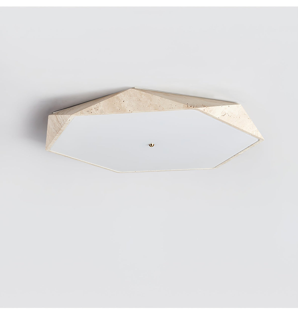 Lunarc Stone Flush Mount Ceiling Light in Yellow Travertine