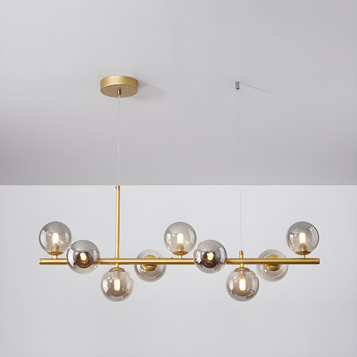 Aurelia Globe Chandelier – Modern Glass & Gold Pendant Light for Dining Room