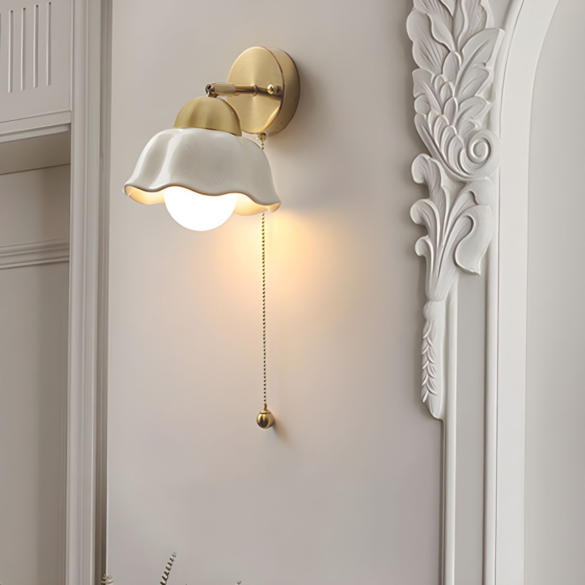 Medieval Ceramic Wall Lamp Japanese Minimalist Bedside Wall Lamp