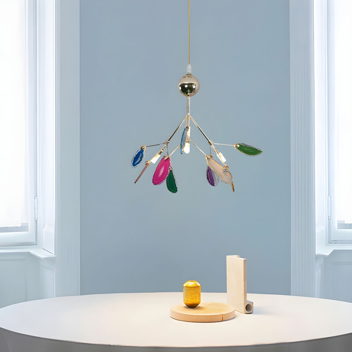Nordic Minimalist Modern Simple Branch Agate Pendant Lamp