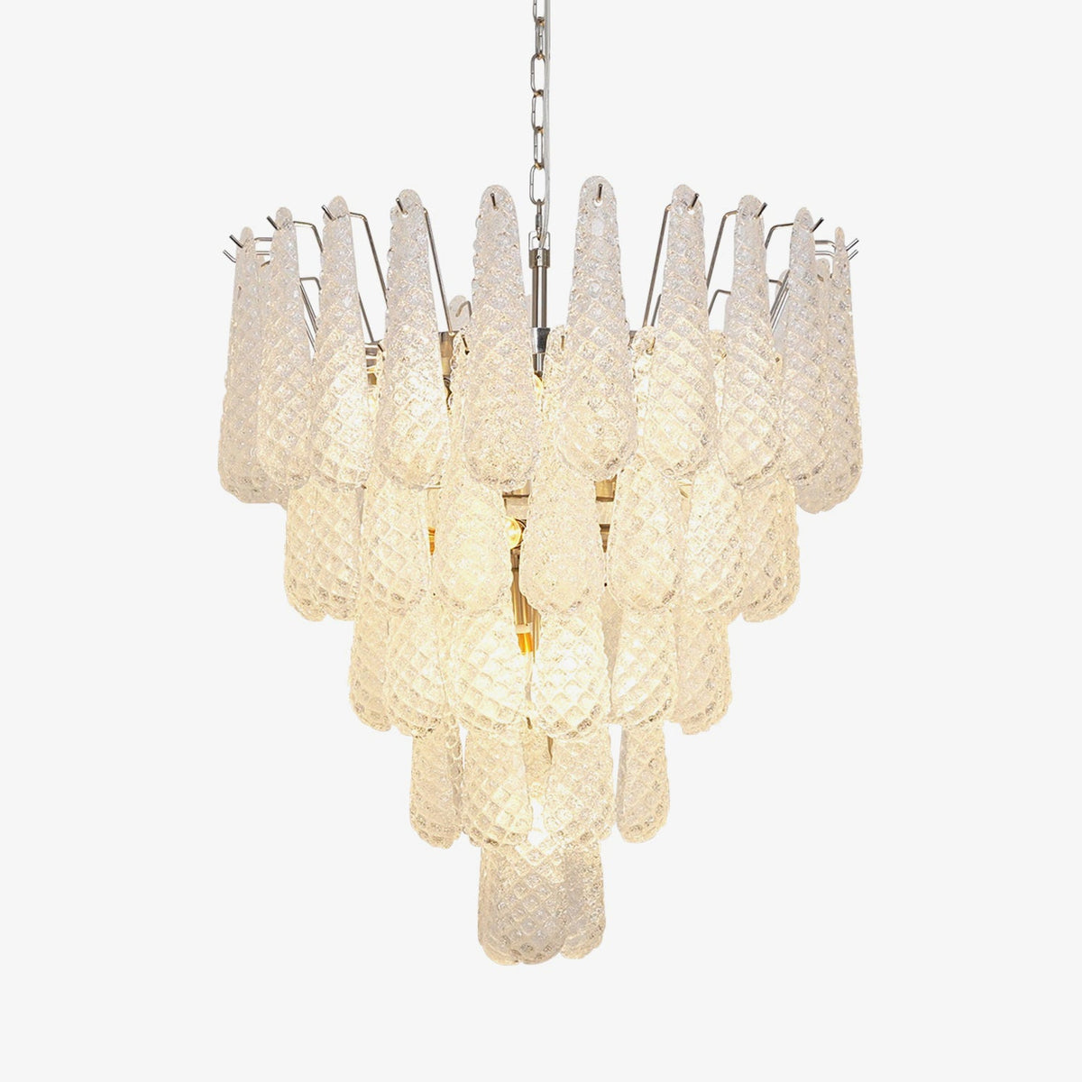 Glass Dewdrop Chandelier – Modern Art Glass Pendant Light for Dining Room and Foyer