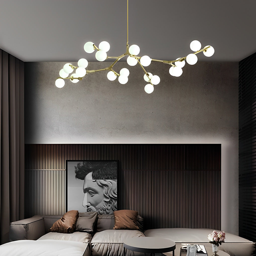 Nordic Style Modern Minimalist Cluster Metal Glass Chandelier Black Gold Fixture