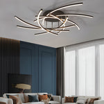 Personality Lines Led Dimmable With Remote Control Modern Ceiling Light Fixture Li002744