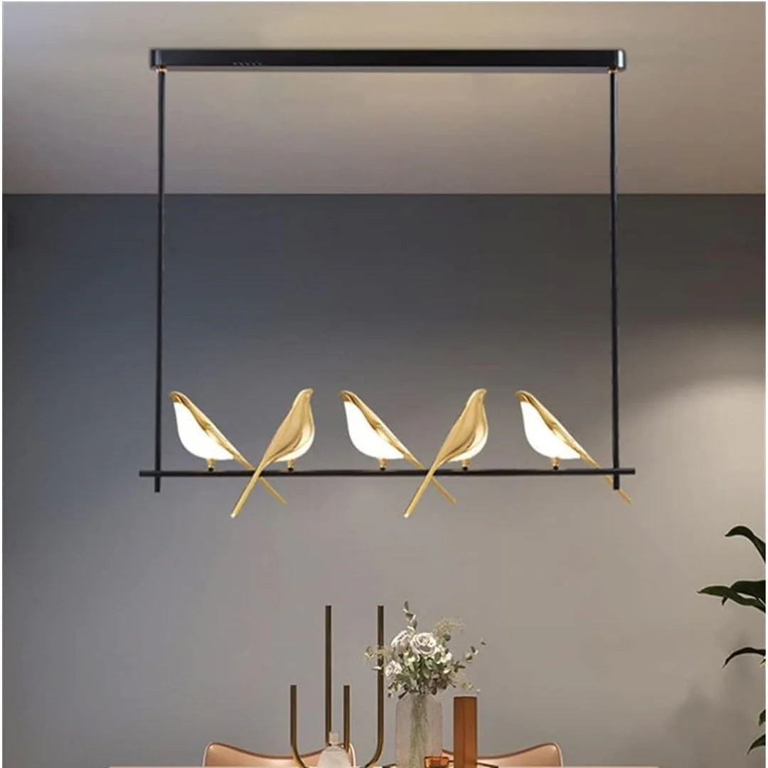 Whimsical Birds Round Pendant Light