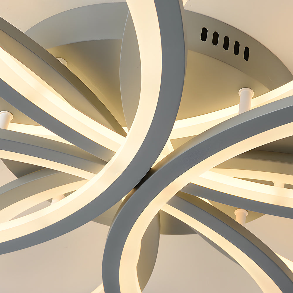 Led Flush Mount Flower Shaped Acrylic Ceiling Light White Gray Ceiling Lighting Fixture For Living Room