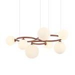 5 7 9 Light Glass Ball Circular Contemporary Chandelier With 3 Step Dimming