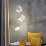 Glass Square Cube Stainless Steel Led Modern Spiral Long Chandelier