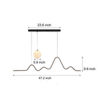 47 24 Modern Wavy Linear Moon Led Kitchen Island Pendant Light