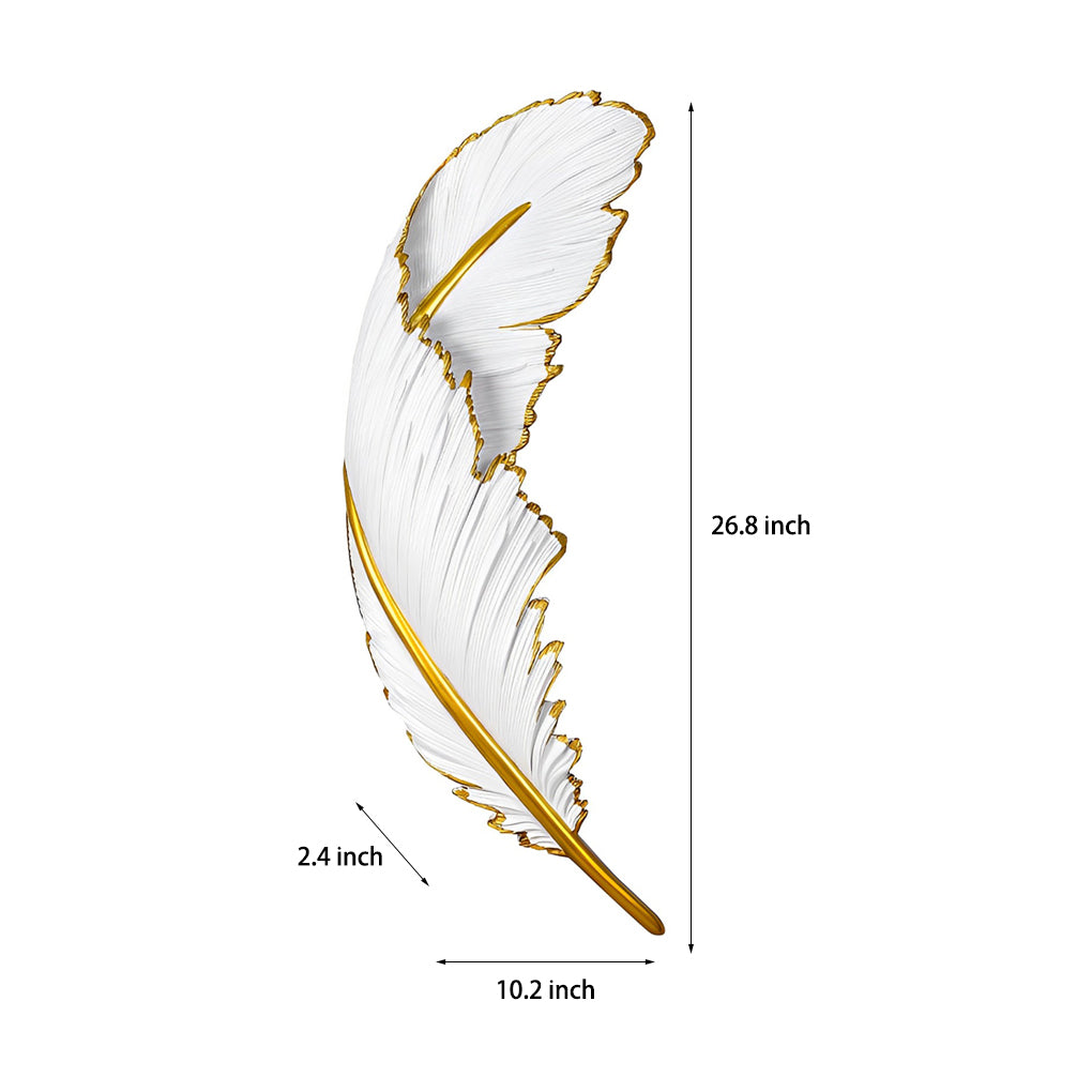 Modern Art Decorative Resin Feather Led Strip Dimmable White Wall Sconces