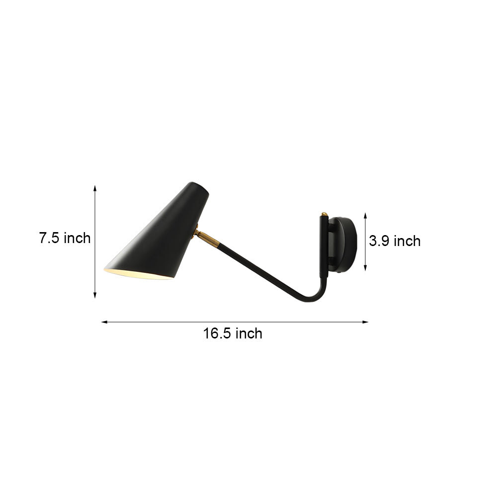 Modern Hoxton Hanging Wall Sconce With Conical Shade 1 Light