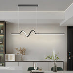 Aurelle Wave LED Pendant Light – Minimalist Nordic Chandelier with Stepless Dimming