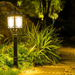 Solar LED Post Light with 3-Step Dimming, Die-Cast Aluminum Outdoor Lamp