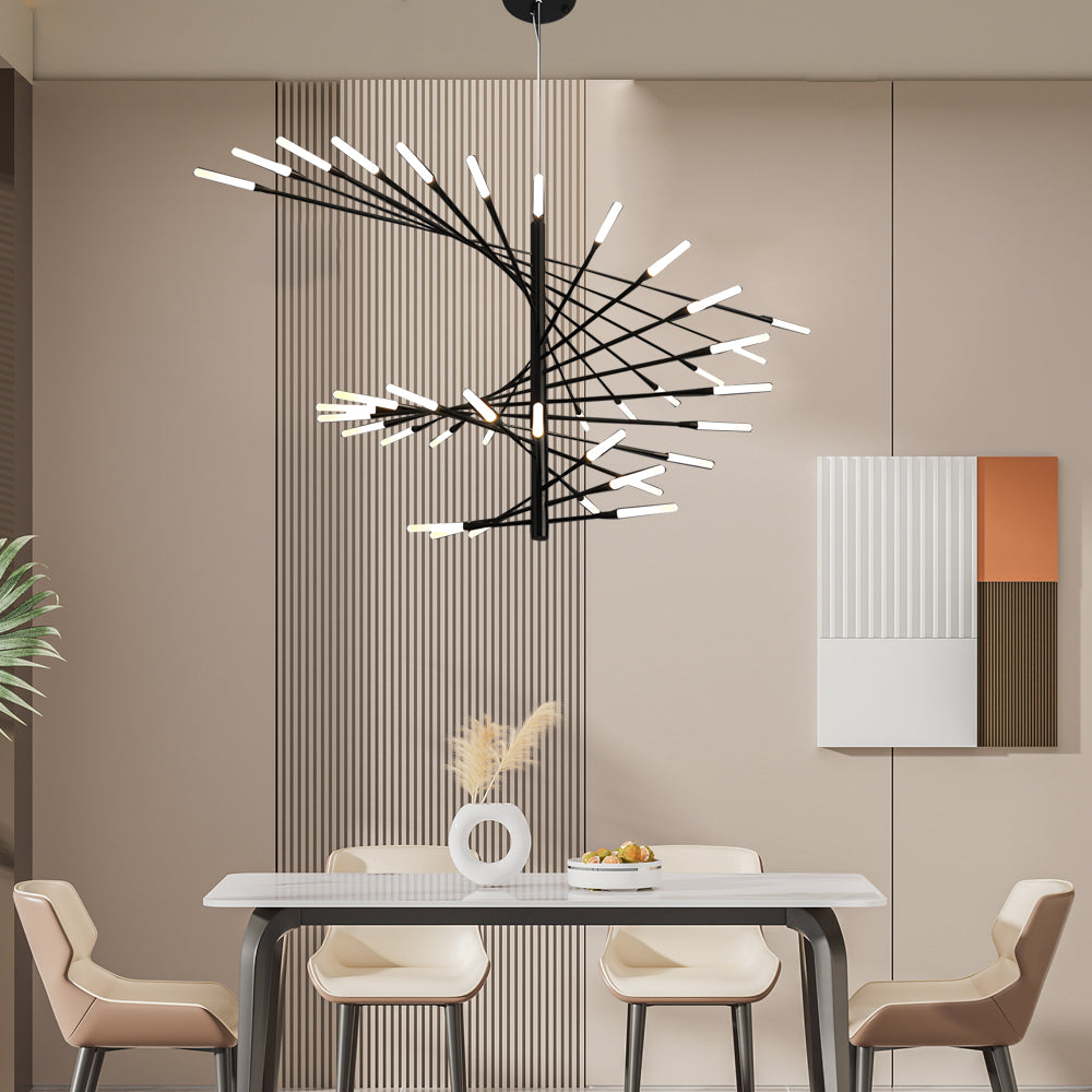 Aurelia Spiral LED Chandelier in Gold or Black