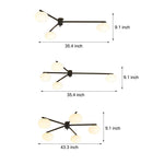 White Glass Bubble Black Semi Flush Ceiling Light