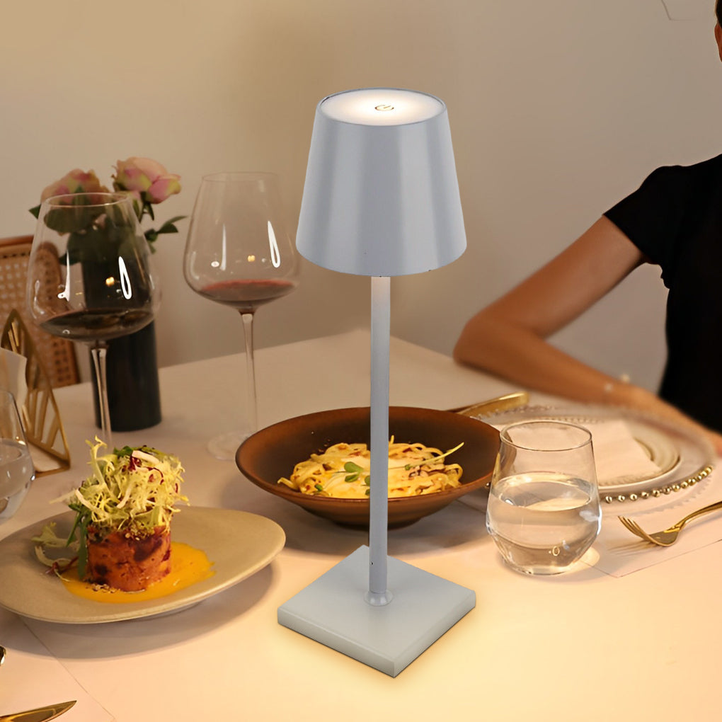 Top Hat Aluminum Rechargeable Portable Touch Control Table Lamp
