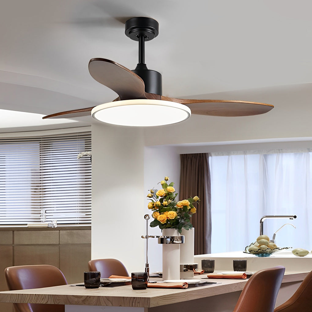 Wood Mute Led Nordic Ceiling Fans Ha079314
