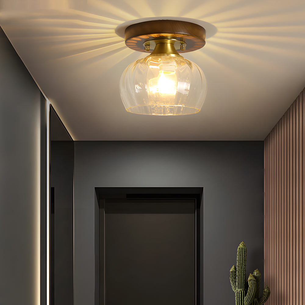 Square Iron Frame American Country Style Ceiling Light Fixture 1