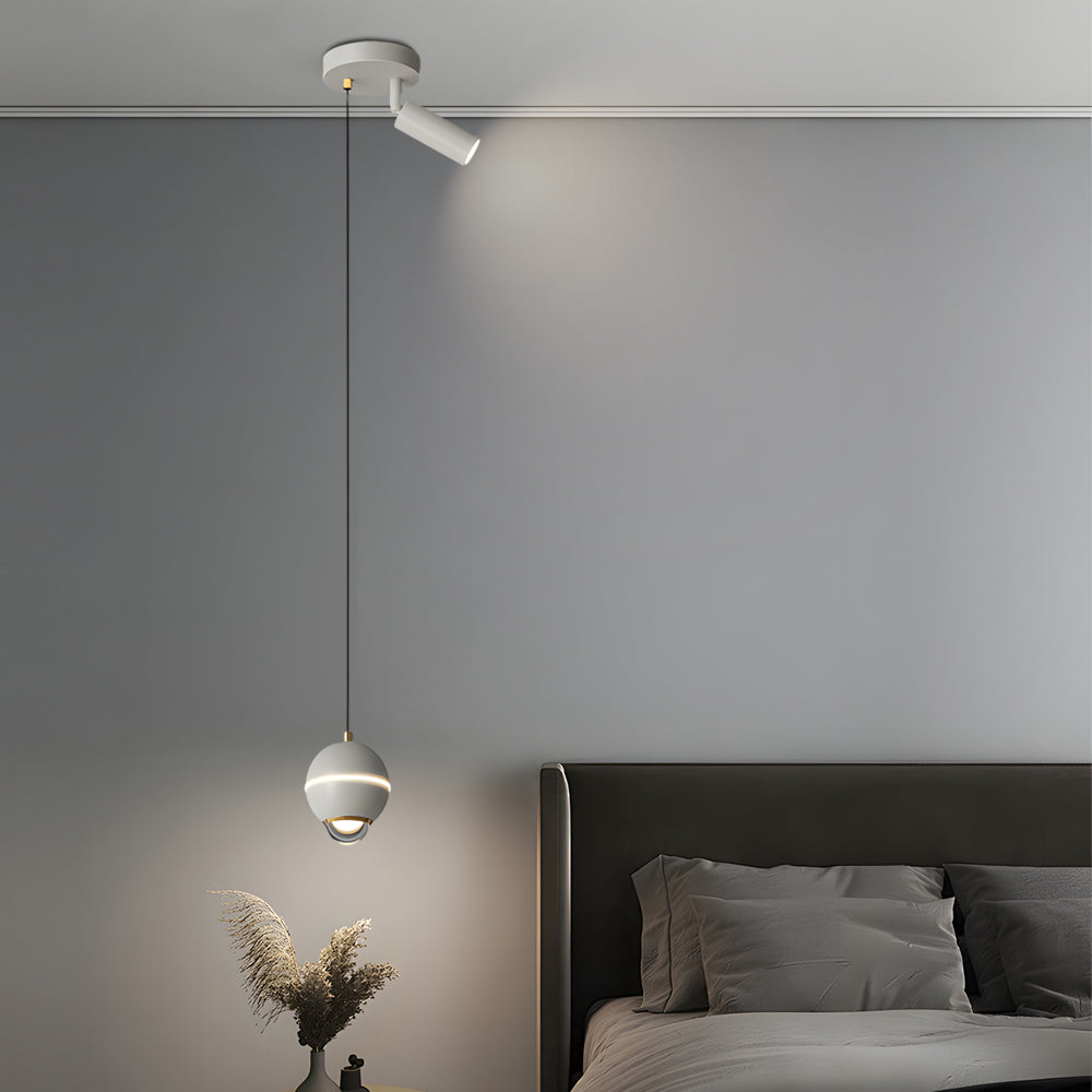 Small Metal Ball 3 Step Dimming Led Modern Pendant Lights With Spotlights