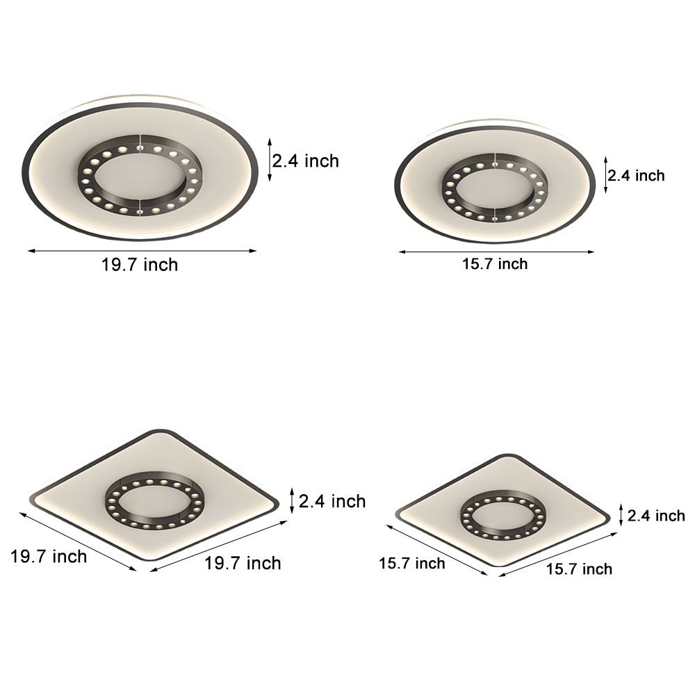 Square Round Led Anti Glare 3 Step Dimming Modern Ceiling Lights Fixture