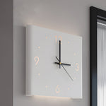 Square Metal Silent Backlit Led Corner Wall Clock Modern Wall Decor