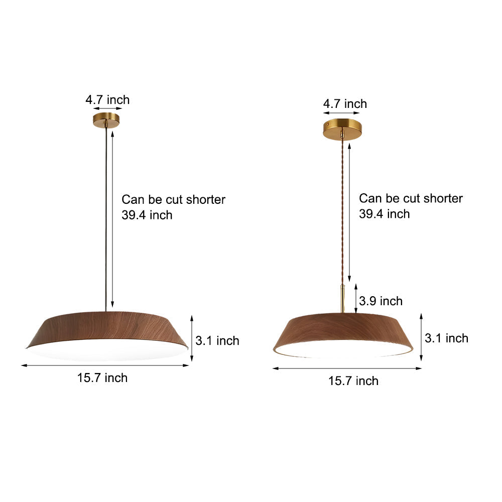 15 74 Inch Round Wood Japanese Style Led Pendant Light