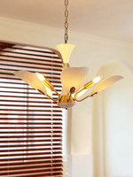 Liora Blossom Modern Floral Chandelier in Gold Brass and White Glass