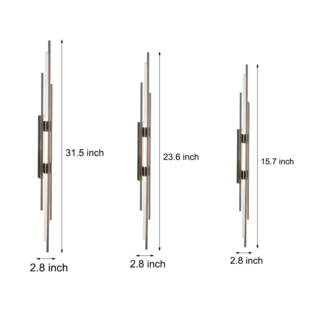 Long Strips Grille Iron Acrylic Simple Modern Led Wall Light Fixture