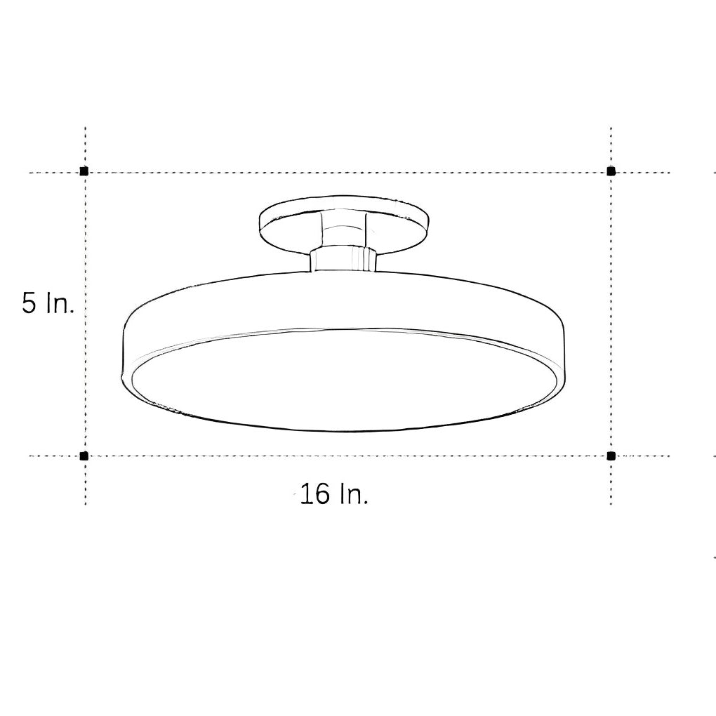 Modern Thick Circular Led Nordic Semi Flush Mount Ceiling Light